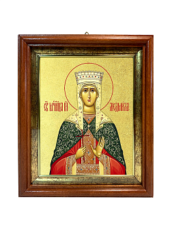 Икона "Людмила Чешская", св. блгв. кнг., с золочением поталью, 10035-УЛ Икона "Людмила Чешская", св. блгв. кнг., с золочением поталью, 10035-УЛ