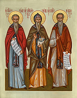 Икона Прпп. Нил Столбенский, Нил Афонский и Нил Синайский