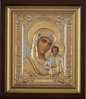 Икона ''Богородица Казанская'' писаная темпрой
