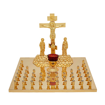 Крышка панихидного стола 44 свечи золоченая