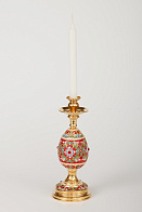 Подсвечник-яйцо №4 филигрань, эмаль, роспись / золочение