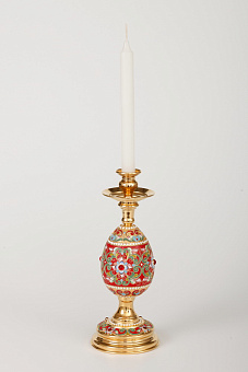 Подсвечник-яйцо №4 филигрань, эмаль, роспись / золочение Подсвечник-яйцо №4 филигрань, эмаль, роспись / золочение