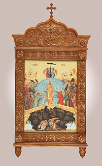 Киот настенный тябловый с иконой на канвасе Воскресение Христово