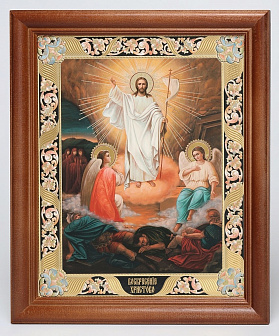 Икона в деревянной рамке 24х30 конгрев Воскресение Христово 3