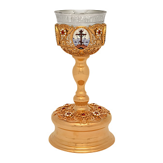 Потир 0.7л 4-финифти, филигрань / золочение / серебряный стакан (УИН)