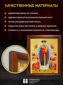 Икона Божией Матери Всех скорбящих Радость с золочением, деревянная рамка со стеклом 15х18х2 см 153 Икона Божией Матери Всех скорбящих Радость с золочением, деревянная рамка со стеклом 15х18х2 см 153