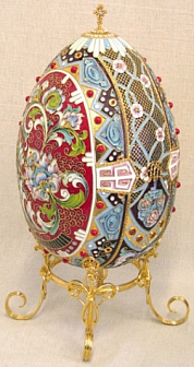 Яйцо пасхальное большое неоткрывающиеся на подставке №4 роспись