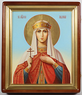 Икона живописная в киоте 30х40 масло, золоченый нимб, золоченый подрамник