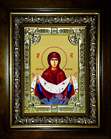 Икона Покров Пресвятой Богородицы в деревянном киоте