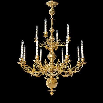 Паникадило 2 яруса 12 свечей большое золочение Паникадило 2 яруса 12 свечей большое золочение