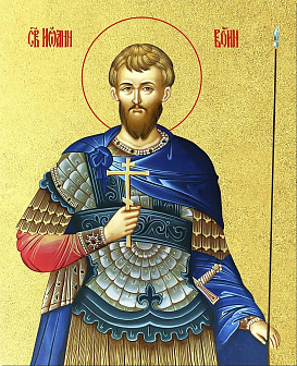Икона "Иоанн Воин", св., с золочением поталью, 09И11-УЛ Икона "Иоанн Воин", св., с золочением поталью, 09И11-УЛ