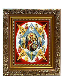 Икона Божией Матери "Неопалимая Купина" с золочением поталью, 03044-УЛ
