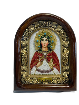 083 Именная икона Ирина Македонская бисер, дерево 083 Именная икона Ирина Македонская бисер, дерево