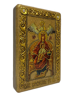 Икона Богородица Державная ручной работы из дуба в футляре