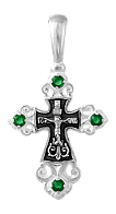 Нательный православный крестик из серебра с чернением