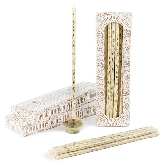 Свечи праздничные №20/40 (уп 25шт), БЕЛЫЕ (Золотая лоза)