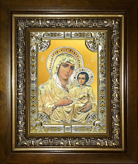 Икона Божия Матерь Иерусалимская в деревянном киоте