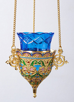 Лампада филигранная №26 эмаль серебро / золочение / (УИН)