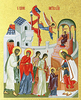 Икона "Введение во храм Пресвятой Богородицы" с золочением поталью, 05102-УЛ Икона "Введение во храм Пресвятой Богородицы" с золочением поталью, 05102-УЛ