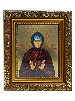 Икона Кира Берийская преподобная, широкая рамка 19,5х22,5х2 см 156 Икона Кира Берийская преподобная, широкая рамка 19,5х22,5х2 см 156