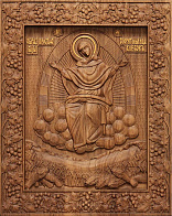 Икона резная Спорительница хлебов станд рамка