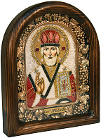 Икона образ ''Николай Чудотворец'' из бисера