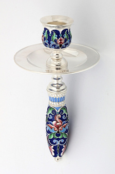 Подсвечник ручной №2 филигрань, эмаль, роспись серебро (УИН) Подсвечник ручной №2 филигрань, эмаль, роспись серебро (УИН)