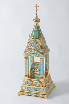 Дарохранительница филигранная №10 эмаль, финифть / золочение