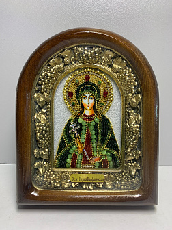 418 Именная икона Иулия(Юлия) Карфагенская  бисер дерево
