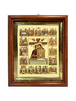 Икона Божией Матери "Не рыдай Мене Мати" с золочением поталью, 07004-УЛ