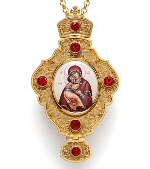 Панагия филигрань №0010 двойной рант финифть / золочение