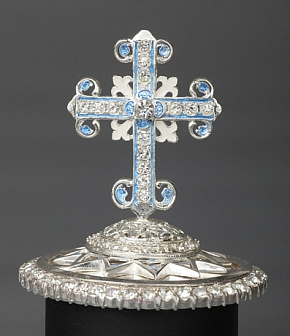Крест на митру эмаль с серебрением