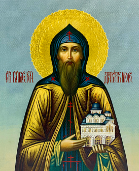 Именная икона Даниил Московский Благоверный князь на холсте в киоте 062 Именная икона Даниил Московский Благоверный князь на холсте в киоте 062