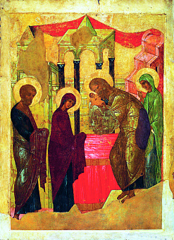 Икона Сретенье Господне (Рублев 15 век)