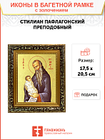Икона "Стилиан Пафлагонский", св. прп., с золочением поталью, 09С10-УЛ Икона "Стилиан Пафлагонский", св. прп., с золочением поталью, 09С10-УЛ