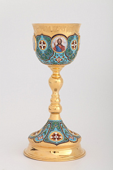 Потир 0.3л 4-финифти, филигрань, эмаль / золочение