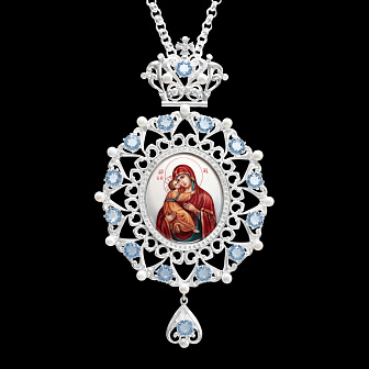 Панагия №1416 / Фианиты / серебрение