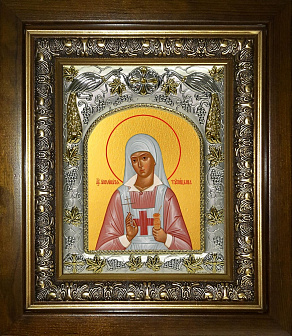 Икона освященная ''Аполлинария Тупицына мученица'', в деревяном киоте