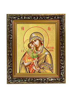 Икона Божией Матери "Донская" с золочением поталью, 03018-УЛ