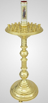 Подсвечник №4 на 50 свечей золочение с фарфоровой трубой~