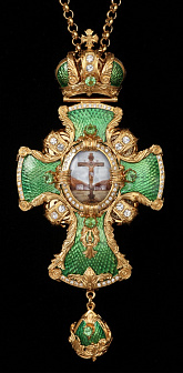 Крест наперсный №23 эмаль / золочение