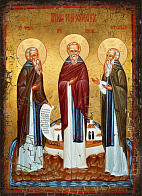 Икона Преподобные Зосима, Герман и Савватий Соловецкие