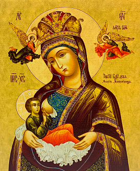 Икона Млекопитательница Божия Матерь на холсте в киоте 106 03043_KRA Икона Млекопитательница Божия Матерь на холсте в киоте 106 03043_KRA