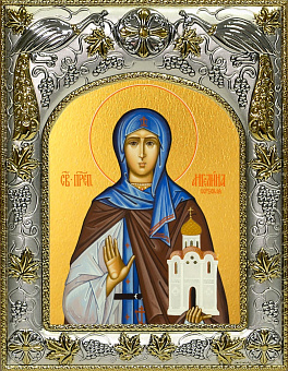 Икона освященная "Ангелина Сербская блаженная" посеребрение 925 Икона освященная "Ангелина Сербская блаженная" посеребрение 925