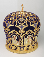 Митра №052 бархат вышитые иконы(8 шт.), худ.живопись, крест в футляре