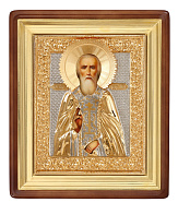 Икона живописная в киоте 18х24 масло, риза №280, киот №1 Сергий Радонежский