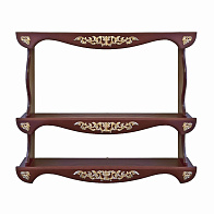 Полка для икон деревянная трехъярусная прямая с узором