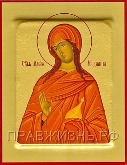 Икона Мария Магдалина с золочением