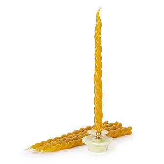 Скрутка из 3-х свечей №30 (18см), Желтая