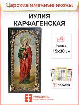 Именная икона Иулия Карфагенская 418 30х15, царская